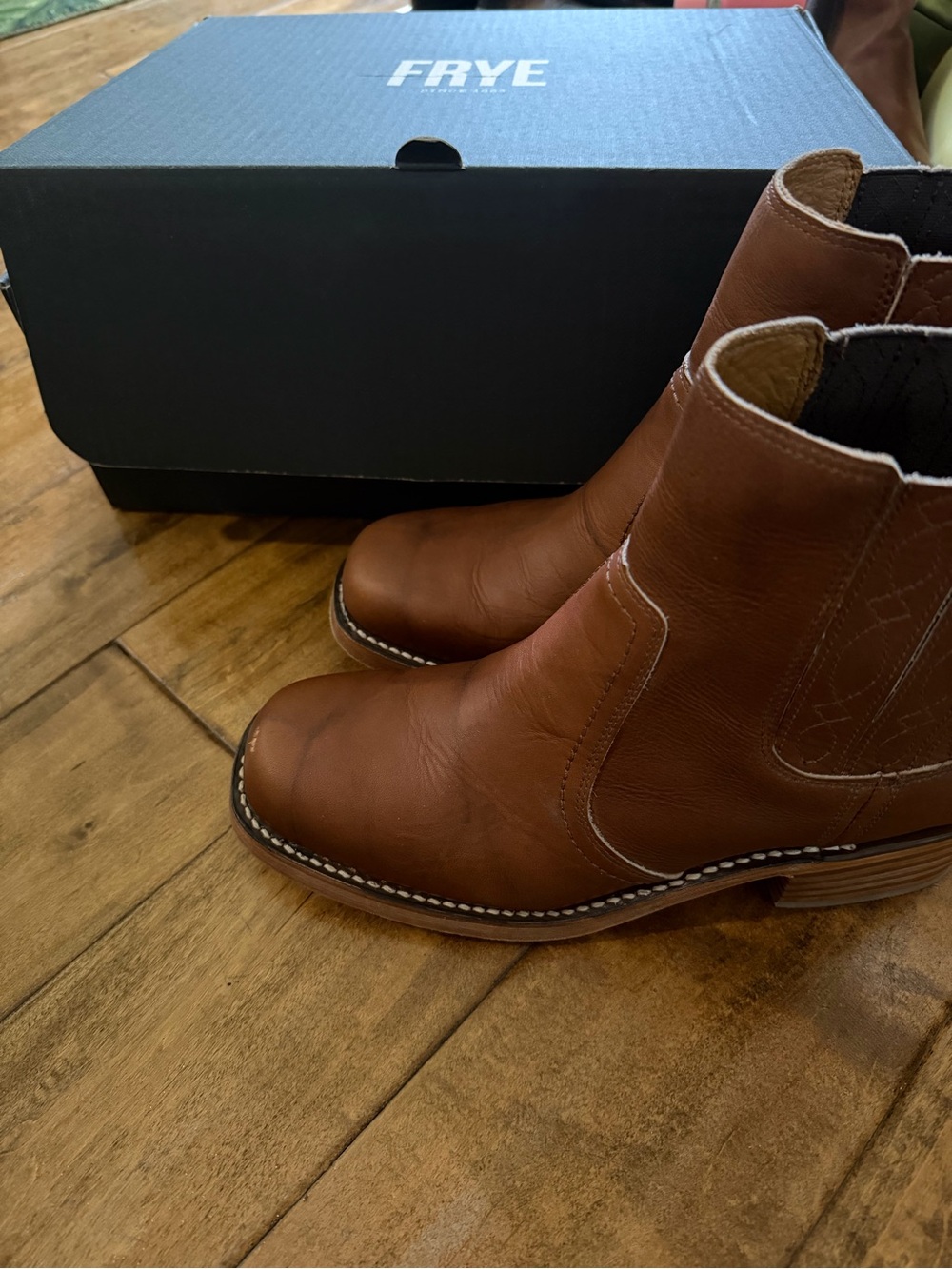 Frye campus Chelsea saddle brown leather boots - Picture 2 of 12